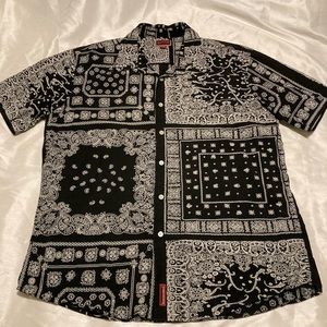 Red label Hilfiger premium vintage denim short sleeve dress shirt sz XL/XG